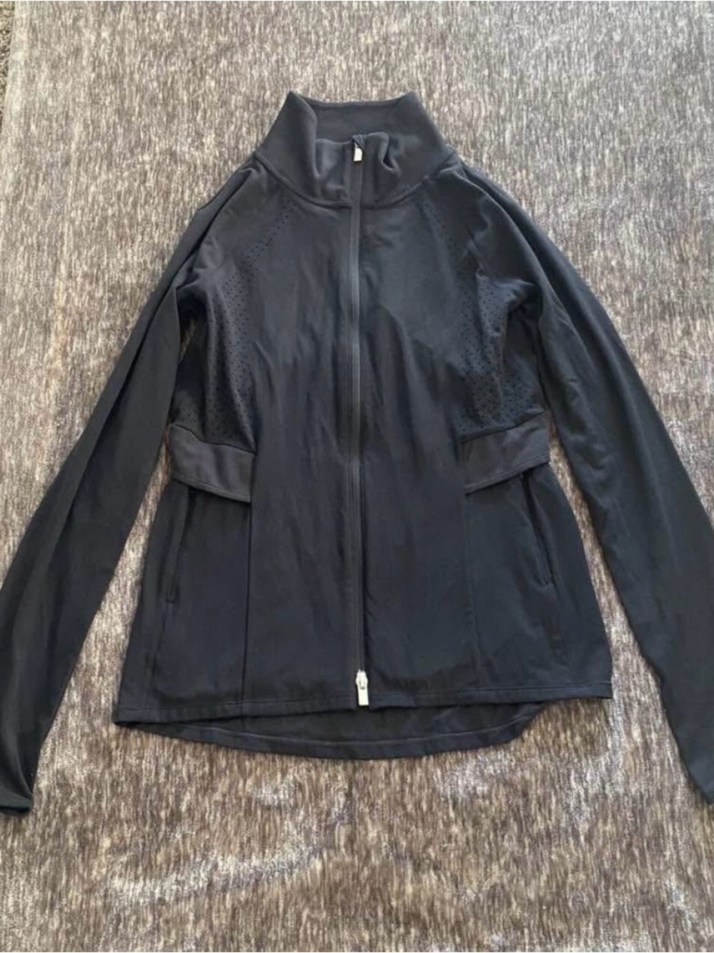 Athleta Chakra Jacket Women’s Black Zip-Front Bomber Jacket